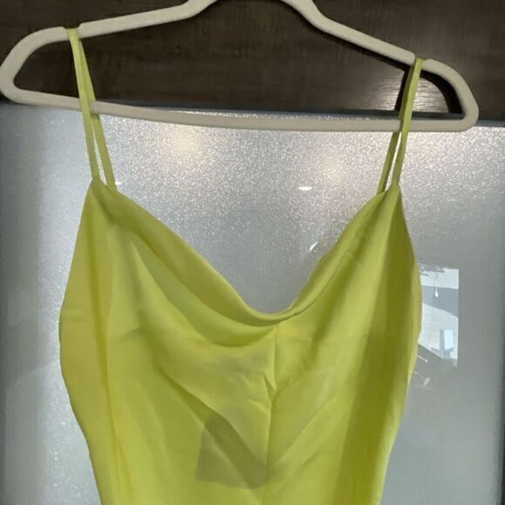 90's Paper Heart Sleek Spaghetti Strap Slip Dress Drawstring Ruched Sides Sz XS